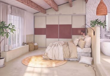 Dressing sous pente sur mesure - Dressing chambre rouge oxyde OK
