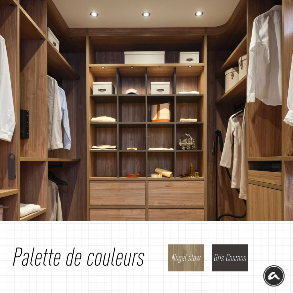 Couleurs pour un dressing sur mesure parfait qui s'harmonise avec la décoration intérieure