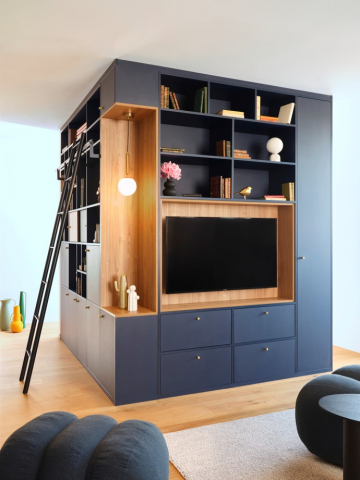 Meuble TV de salon bleu
